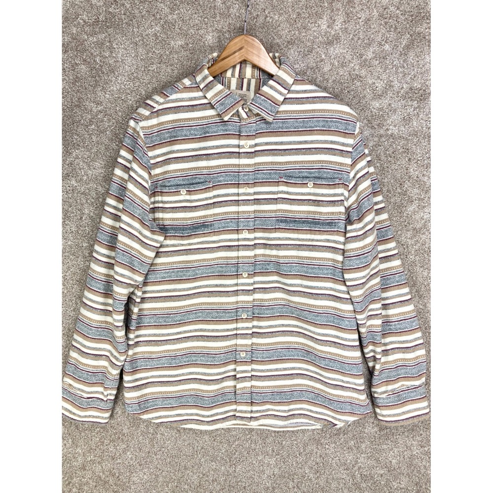 Howe Striped Long Sleeve Button Down FlannelShirt Mens Sz XL Multicolor Western